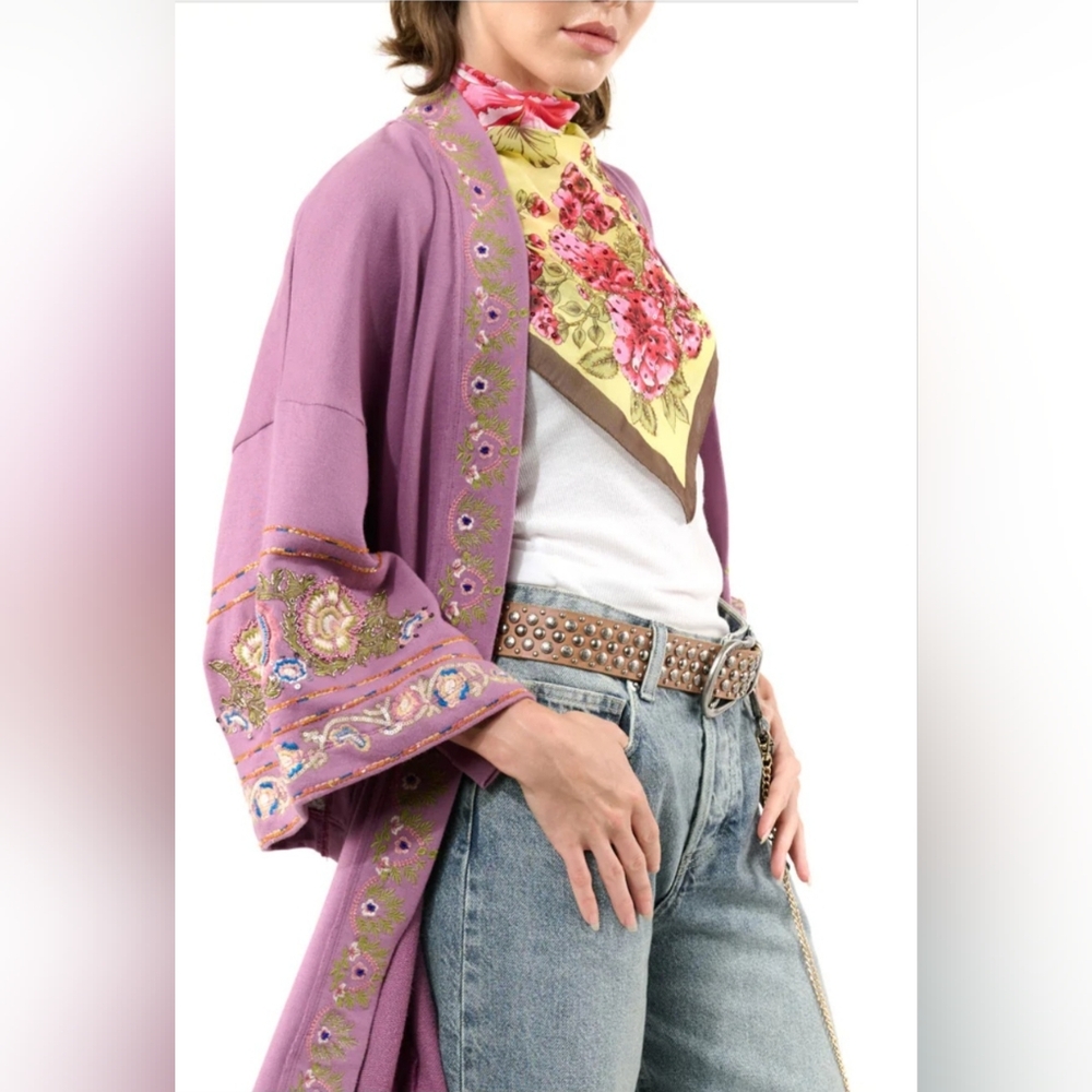 NWT ARATTA JULIETTE EMBELLISHED FRENCH TERRY KIMONO JACKET - Picture 5 of 13